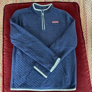Vineyard Vines Blue Quilted Pullover